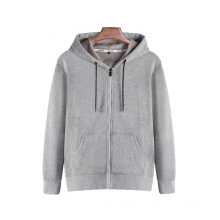 Hoodie de zíper liso por atacado zíper unissex zip up capuz